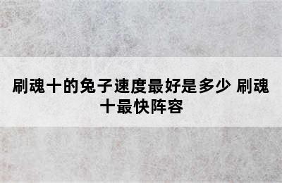 刷魂十的兔子速度最好是多少 刷魂十最快阵容